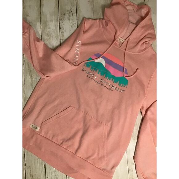 Simply Southern Collection Hoodie Sweatshirt size Medium Pink - Picture 6 of 7